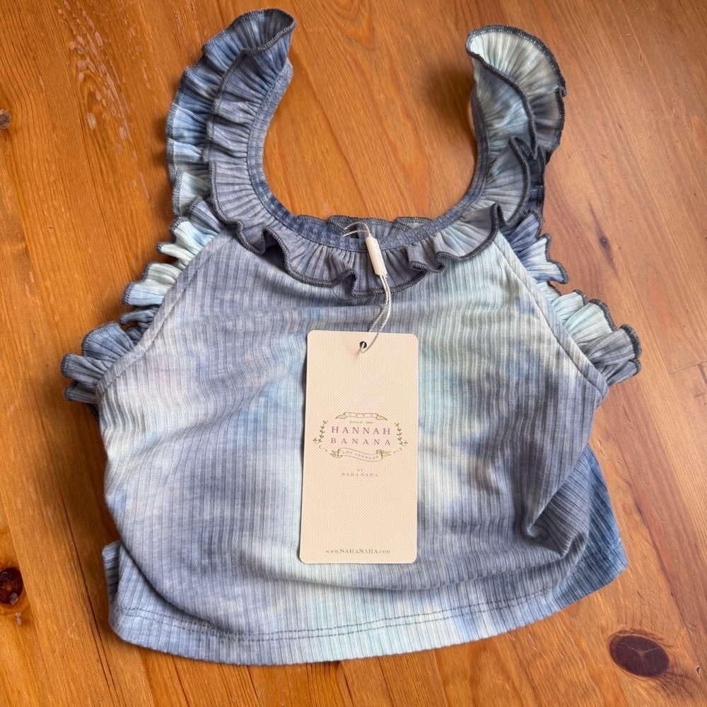 Hannah banana tie dye cropped halter size 8 NWT